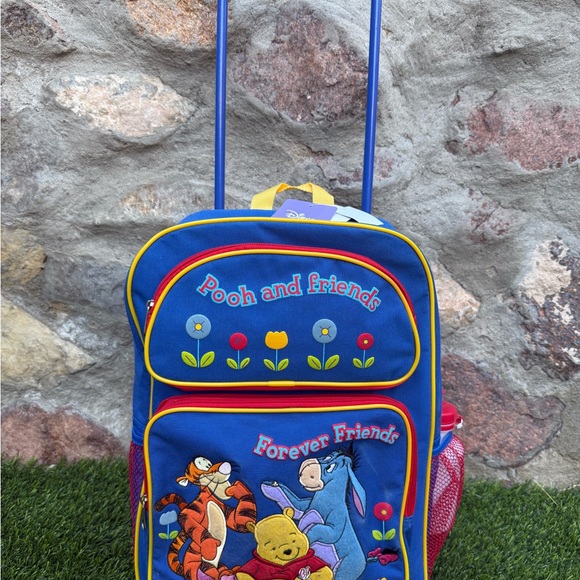 Disney Other - Vintage Disney Winnie the Pooh & Friends Rolling Backpack NWT Luggage 16” Rare